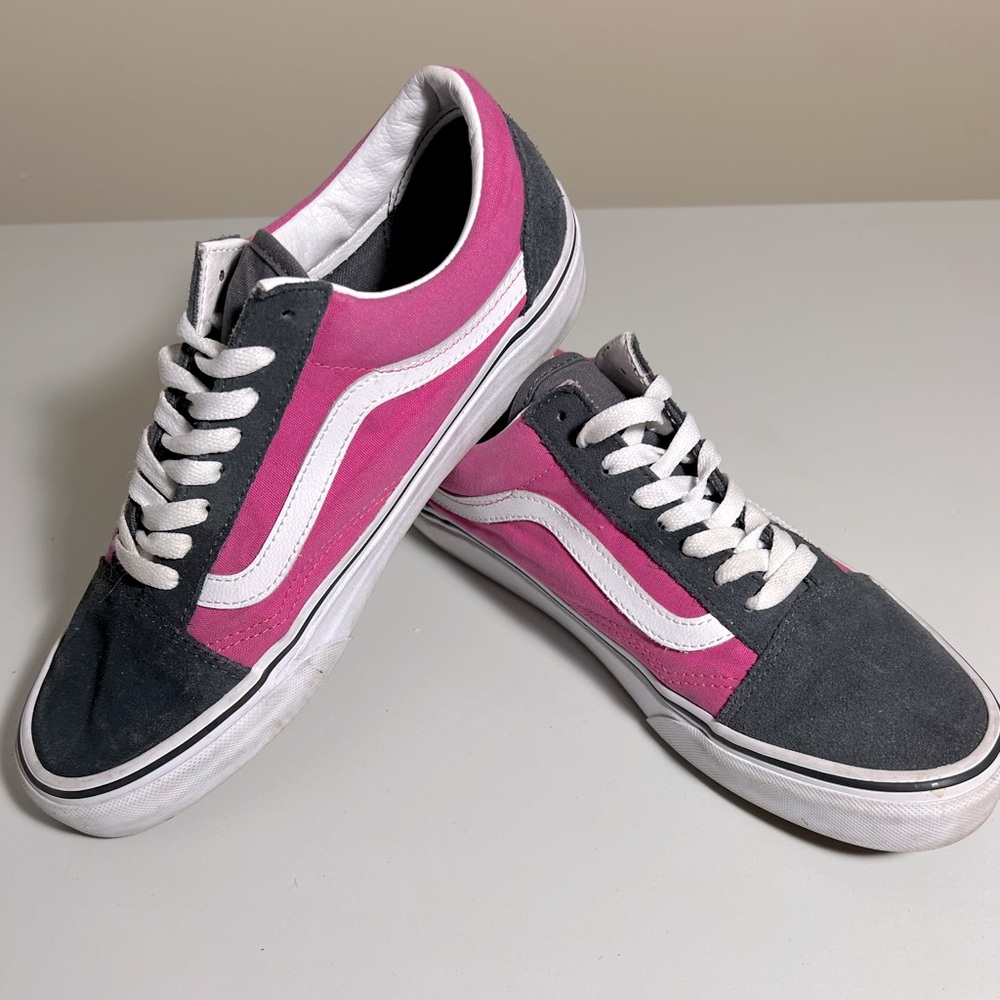 Vans-old skool 2 tone color block Pink and Gray M8 W9.5
